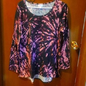 LulaRoe Long sleeve tie dye T, Large